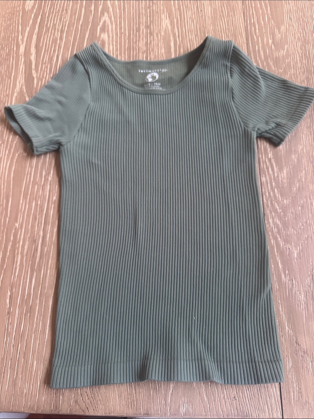 Free People Ribbed Scoop Neck Tee in Olive women top size XD